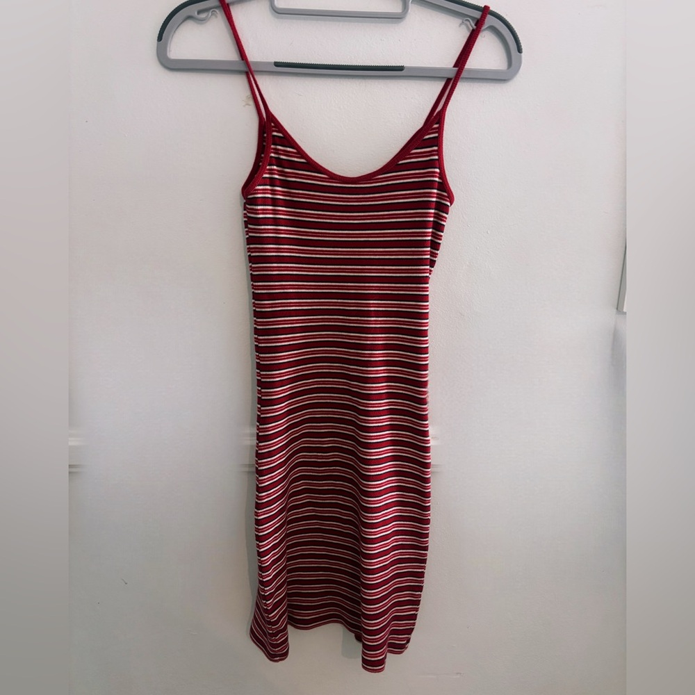 Brandy Melville Red and White Slip Mini Dress
